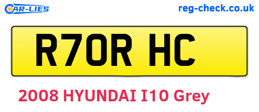R70RHC are the vehicle registration plates.