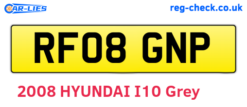 RF08GNP are the vehicle registration plates.