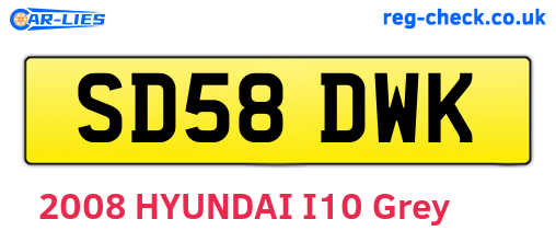 SD58DWK are the vehicle registration plates.