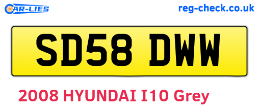 SD58DWW are the vehicle registration plates.