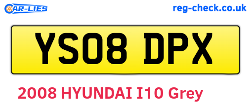 YS08DPX are the vehicle registration plates.
