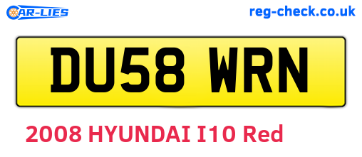 DU58WRN are the vehicle registration plates.
