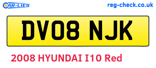 DV08NJK are the vehicle registration plates.