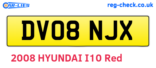 DV08NJX are the vehicle registration plates.