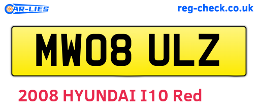 MW08ULZ are the vehicle registration plates.