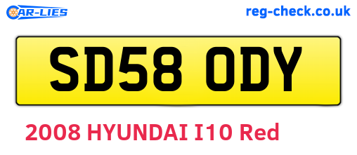 SD58ODY are the vehicle registration plates.