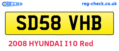 SD58VHB are the vehicle registration plates.