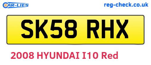 SK58RHX are the vehicle registration plates.
