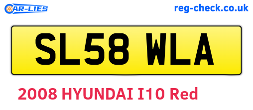 SL58WLA are the vehicle registration plates.