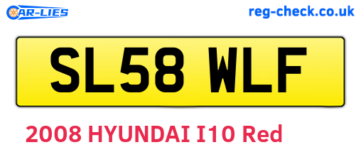 SL58WLF are the vehicle registration plates.
