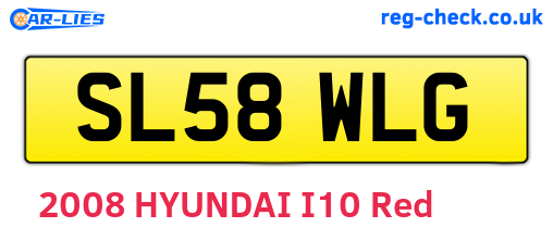 SL58WLG are the vehicle registration plates.