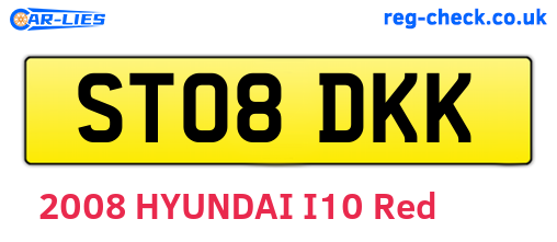ST08DKK are the vehicle registration plates.