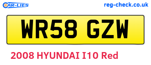 WR58GZW are the vehicle registration plates.