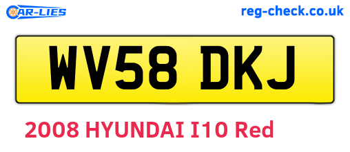 WV58DKJ are the vehicle registration plates.