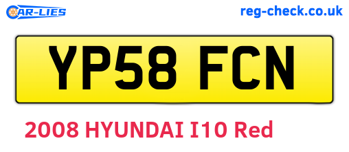 YP58FCN are the vehicle registration plates.