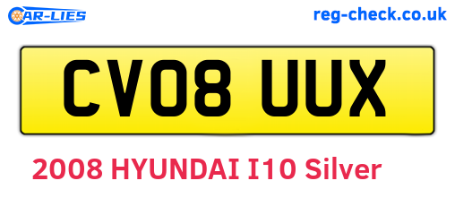 CV08UUX are the vehicle registration plates.