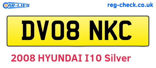 DV08NKC are the vehicle registration plates.