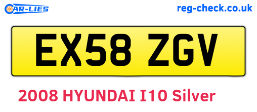 EX58ZGV are the vehicle registration plates.