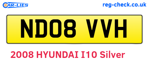 ND08VVH are the vehicle registration plates.