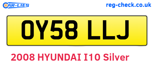 OY58LLJ are the vehicle registration plates.