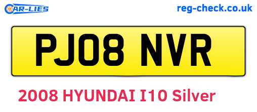 PJ08NVR are the vehicle registration plates.