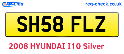SH58FLZ are the vehicle registration plates.