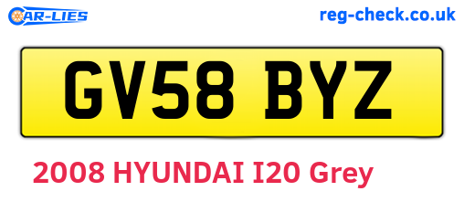 GV58BYZ are the vehicle registration plates.