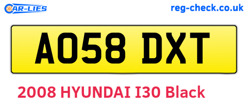 AO58DXT are the vehicle registration plates.