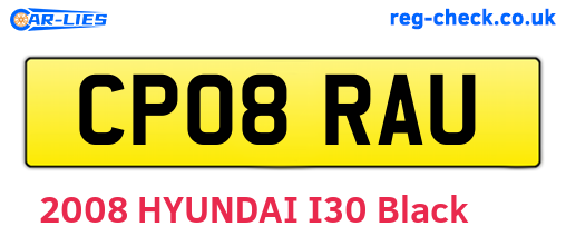 CP08RAU are the vehicle registration plates.