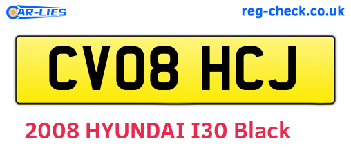 CV08HCJ are the vehicle registration plates.