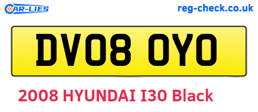 DV08OYO are the vehicle registration plates.