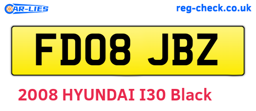 FD08JBZ are the vehicle registration plates.