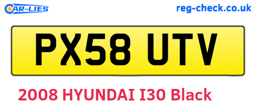 PX58UTV are the vehicle registration plates.
