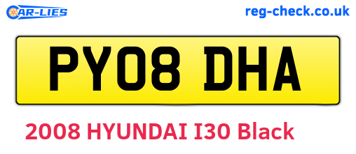 PY08DHA are the vehicle registration plates.