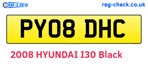 PY08DHC are the vehicle registration plates.