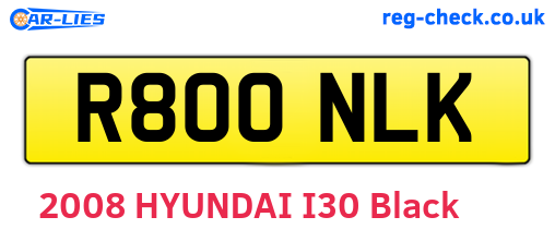 R800NLK are the vehicle registration plates.