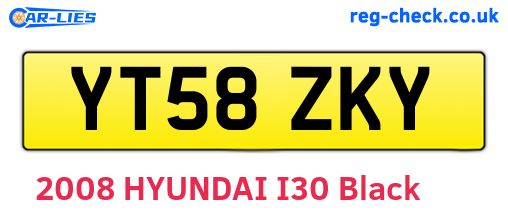 YT58ZKY are the vehicle registration plates.