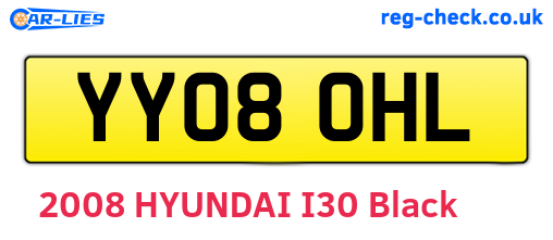 YY08OHL are the vehicle registration plates.