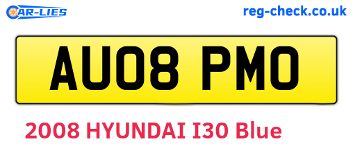 AU08PMO are the vehicle registration plates.
