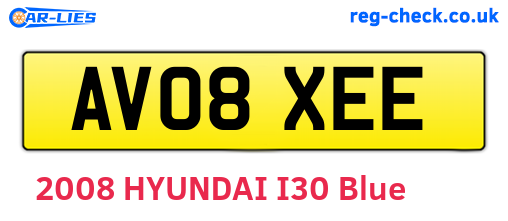 AV08XEE are the vehicle registration plates.