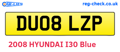 DU08LZP are the vehicle registration plates.