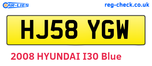 HJ58YGW are the vehicle registration plates.