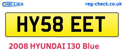 HY58EET are the vehicle registration plates.