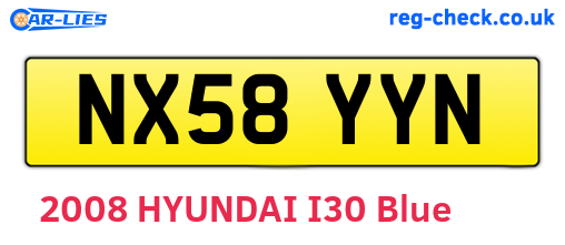 NX58YYN are the vehicle registration plates.