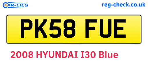 PK58FUE are the vehicle registration plates.