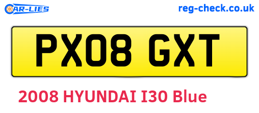 PX08GXT are the vehicle registration plates.