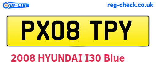 PX08TPY are the vehicle registration plates.