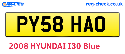 PY58HAO are the vehicle registration plates.