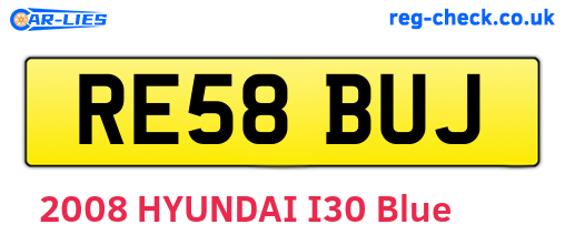 RE58BUJ are the vehicle registration plates.