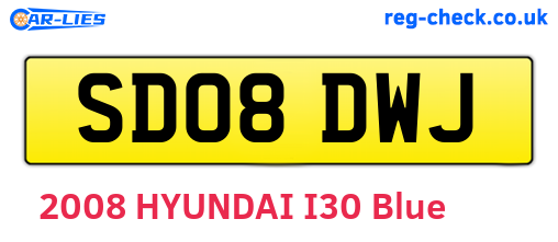 SD08DWJ are the vehicle registration plates.